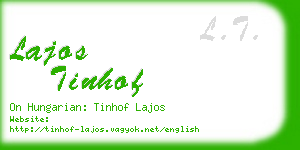 lajos tinhof business card